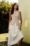 Long vest contrast dress