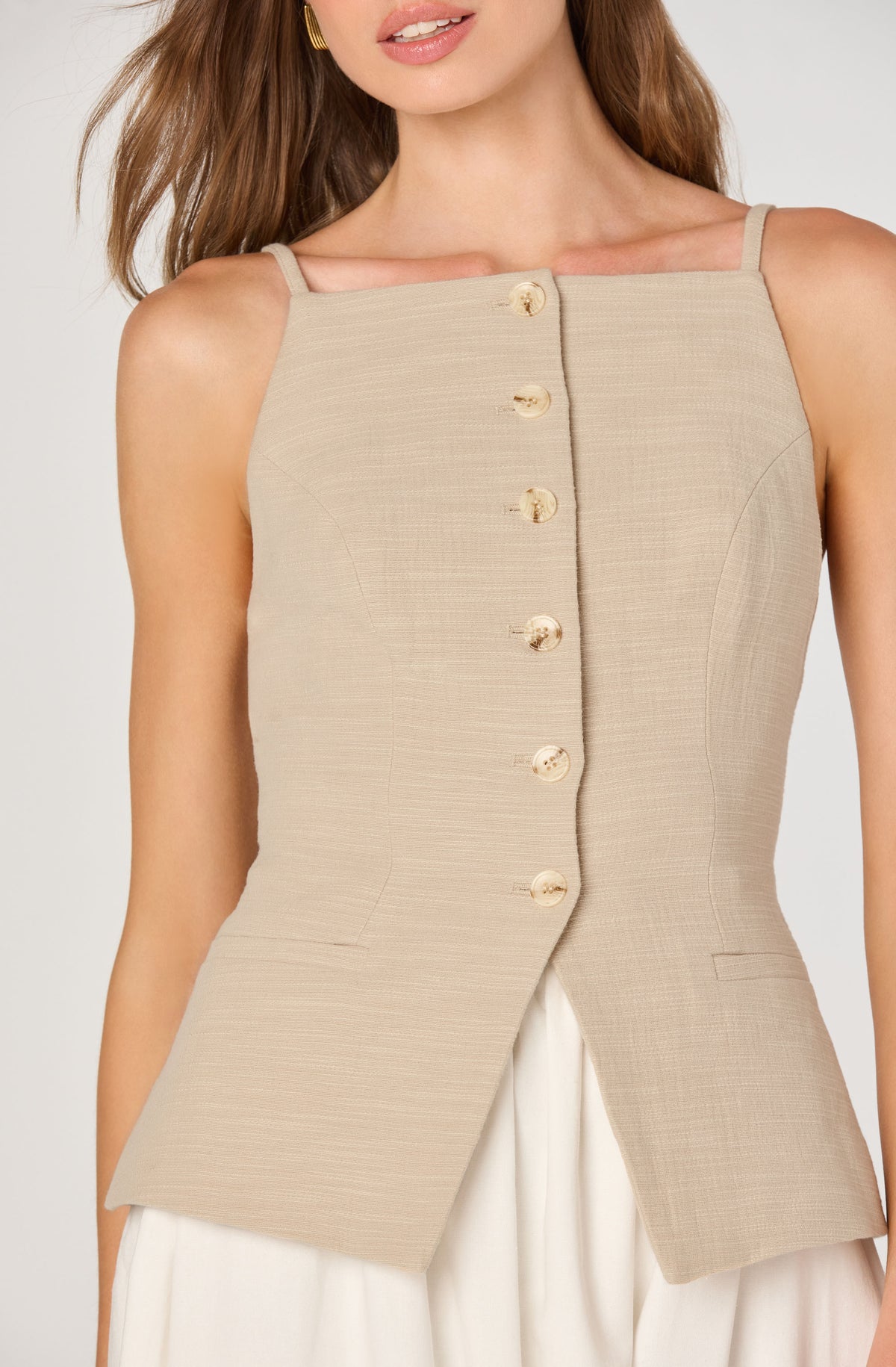 Long vest contrast dress