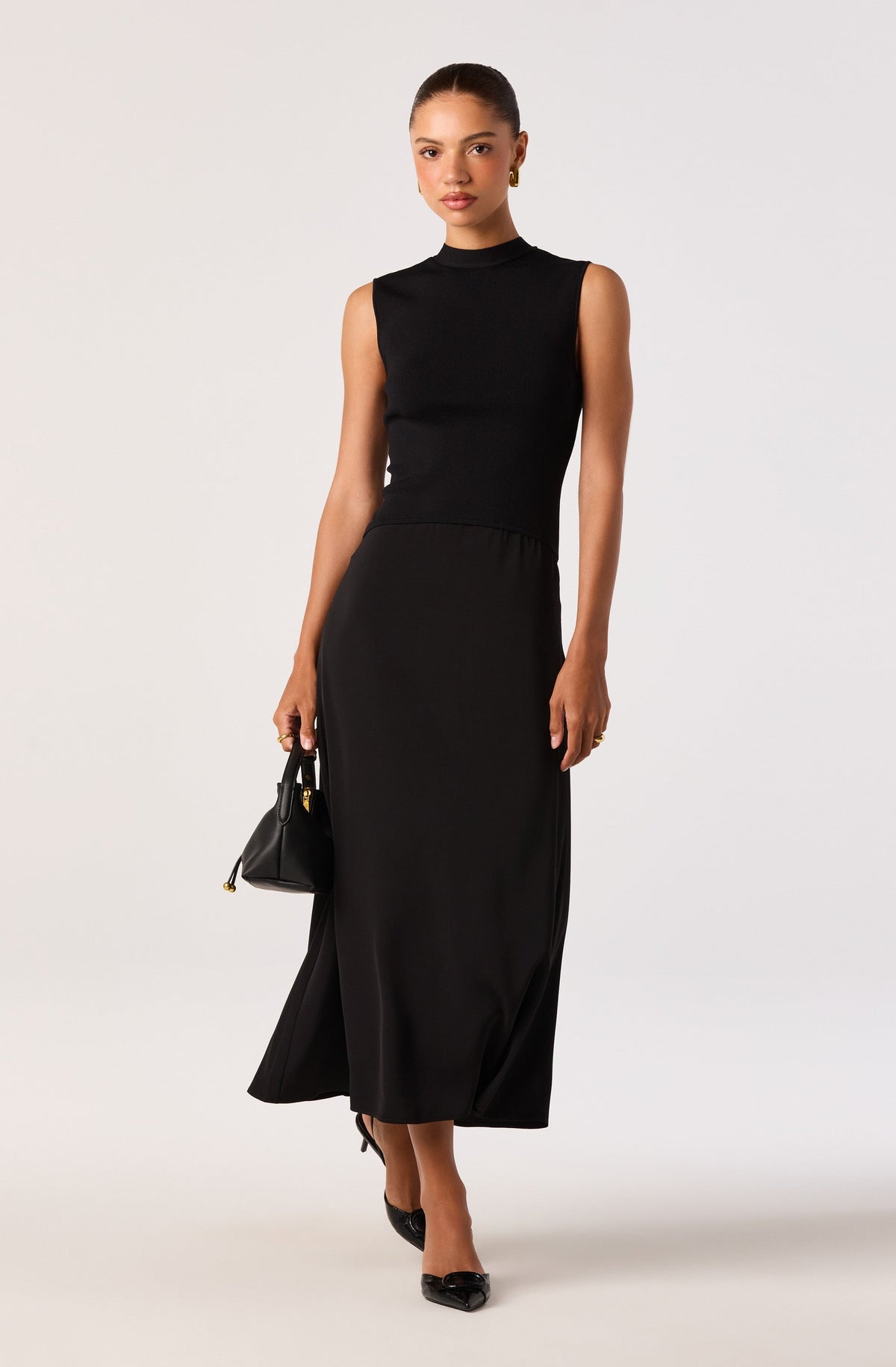 Ora High-Neck Tie-Back Midi Dress