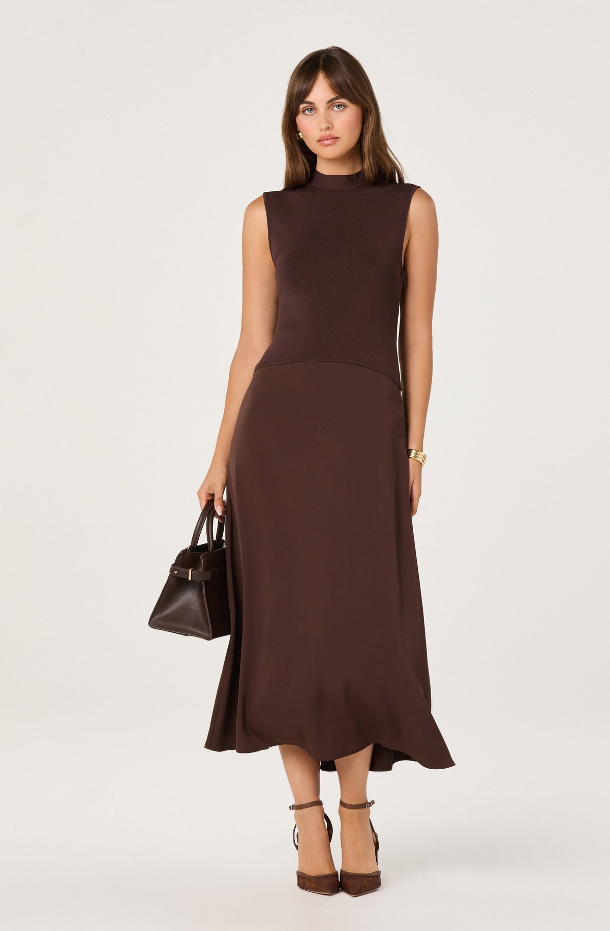 Ora High-Neck Tie-Back Midi Dress