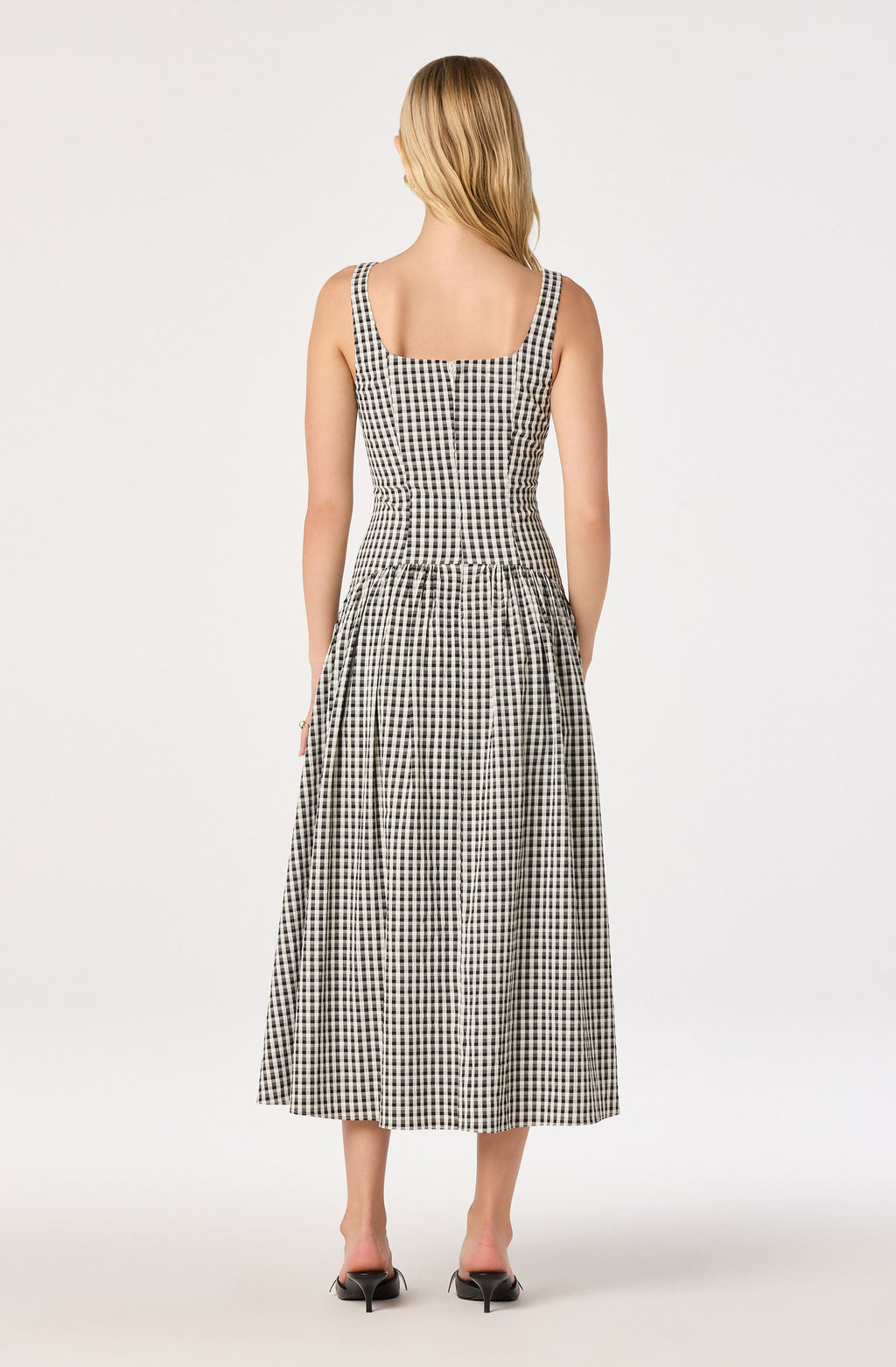 Cara Gingham Sleeveless Midi Dress