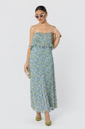 Makennah Plissé Floral Maxi Dress