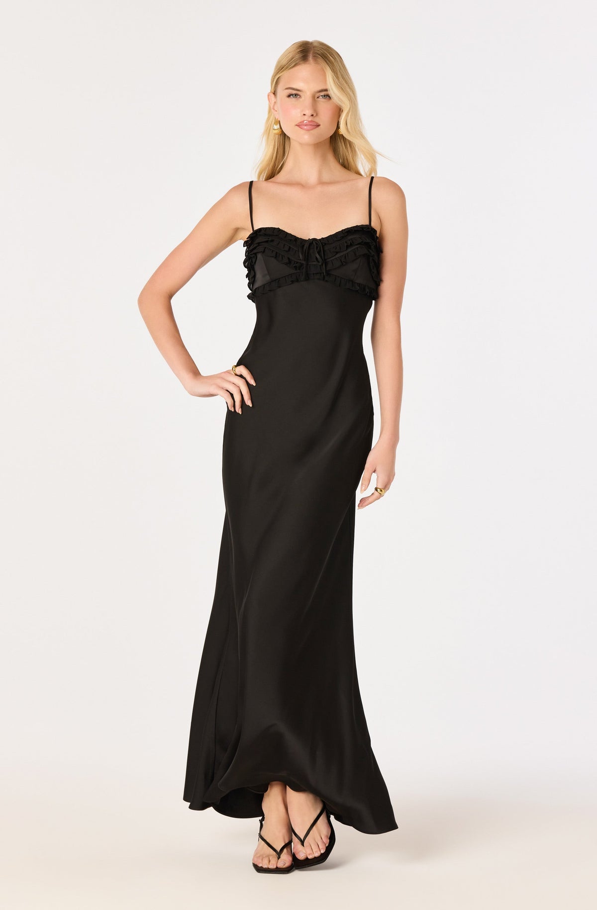 Jade Bow-Detail Satin Maxi Dress