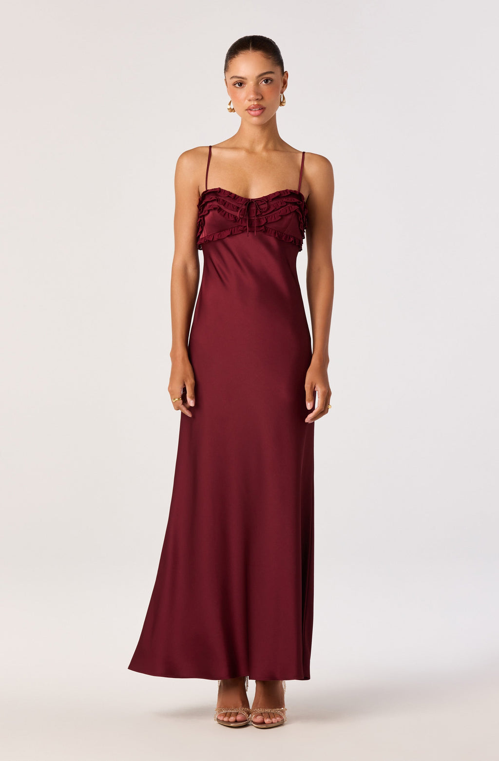 Jade Bow-Detail Satin Maxi Dress