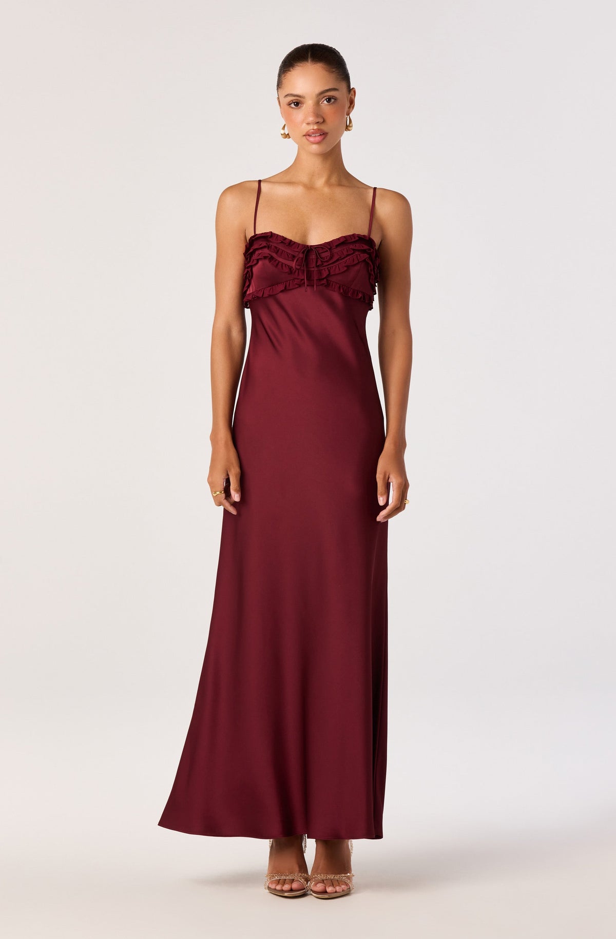Jade Bow-Detail Satin Maxi Dress