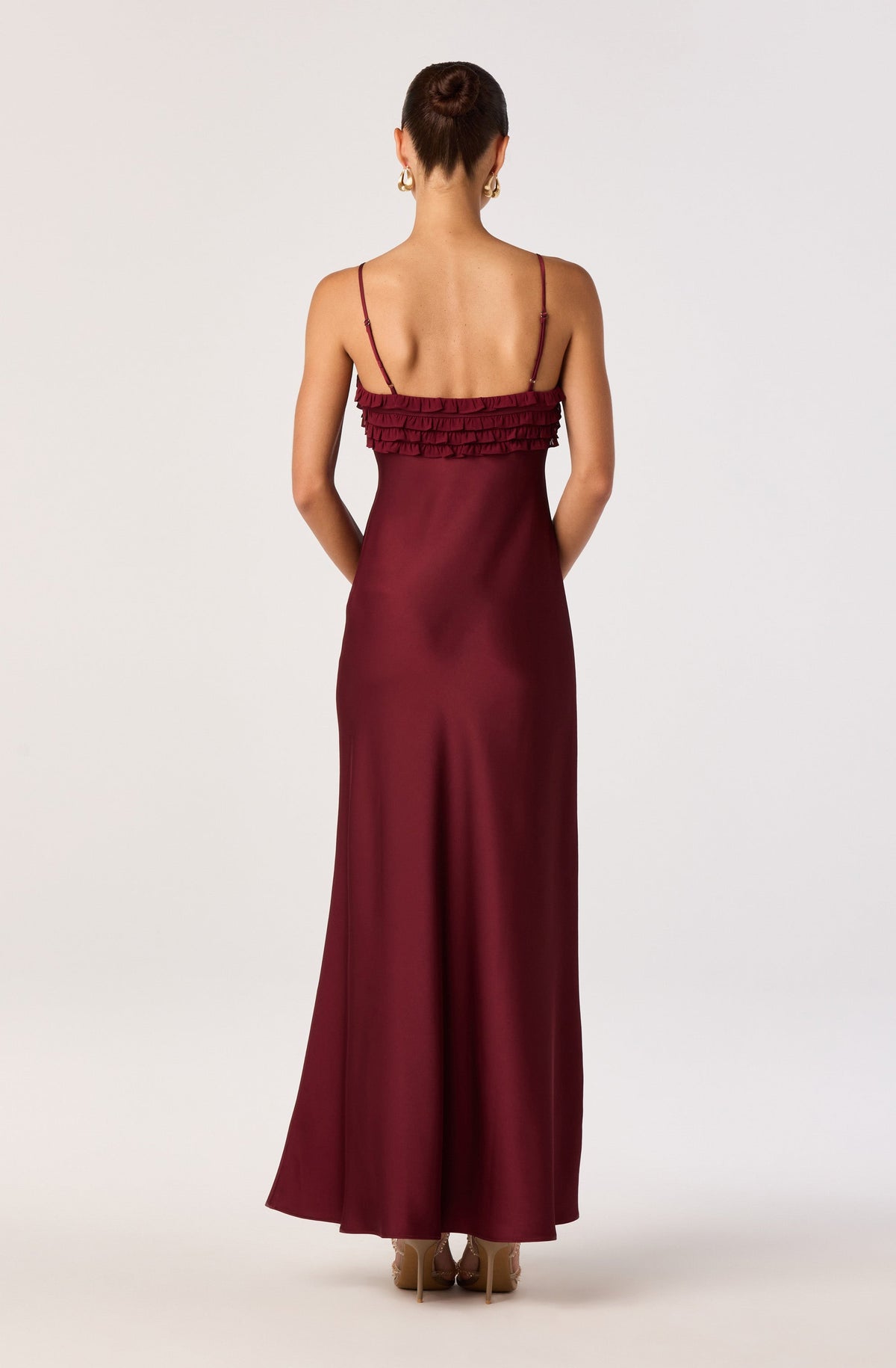 Jade Bow-Detail Satin Maxi Dress