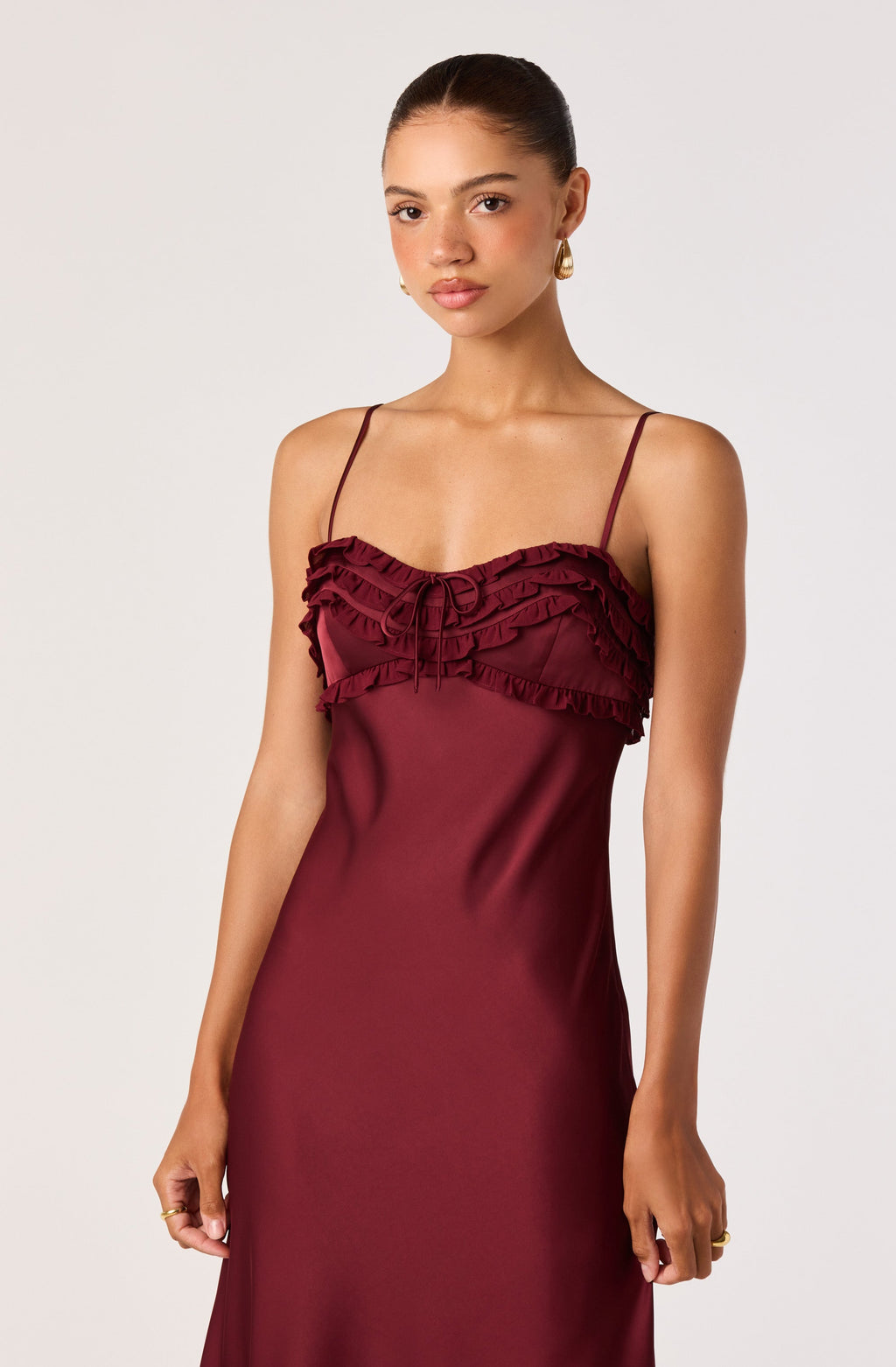 Jade Bow-Detail Satin Maxi Dress