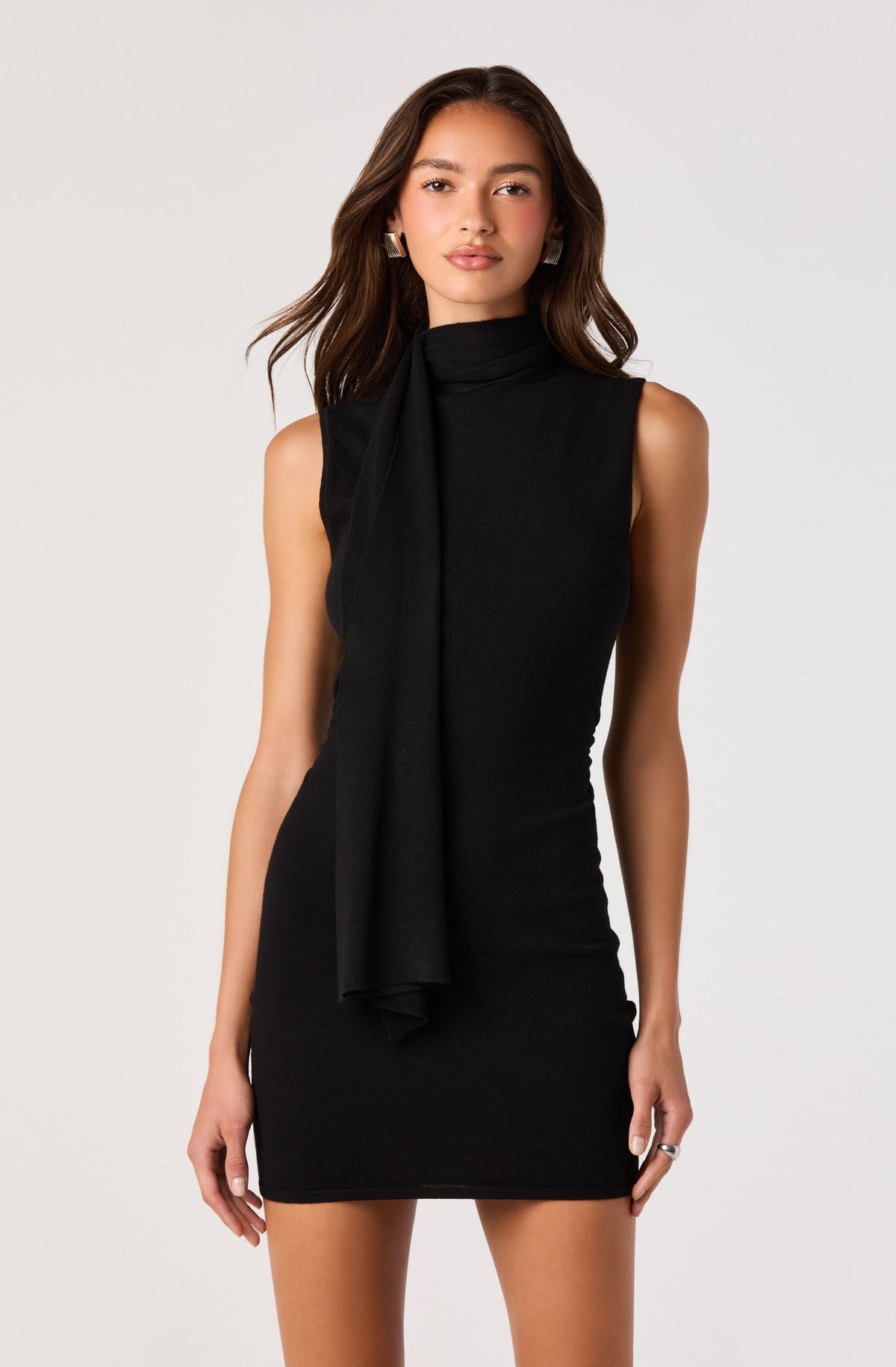 Annie Scarf Sweater Mini Dress