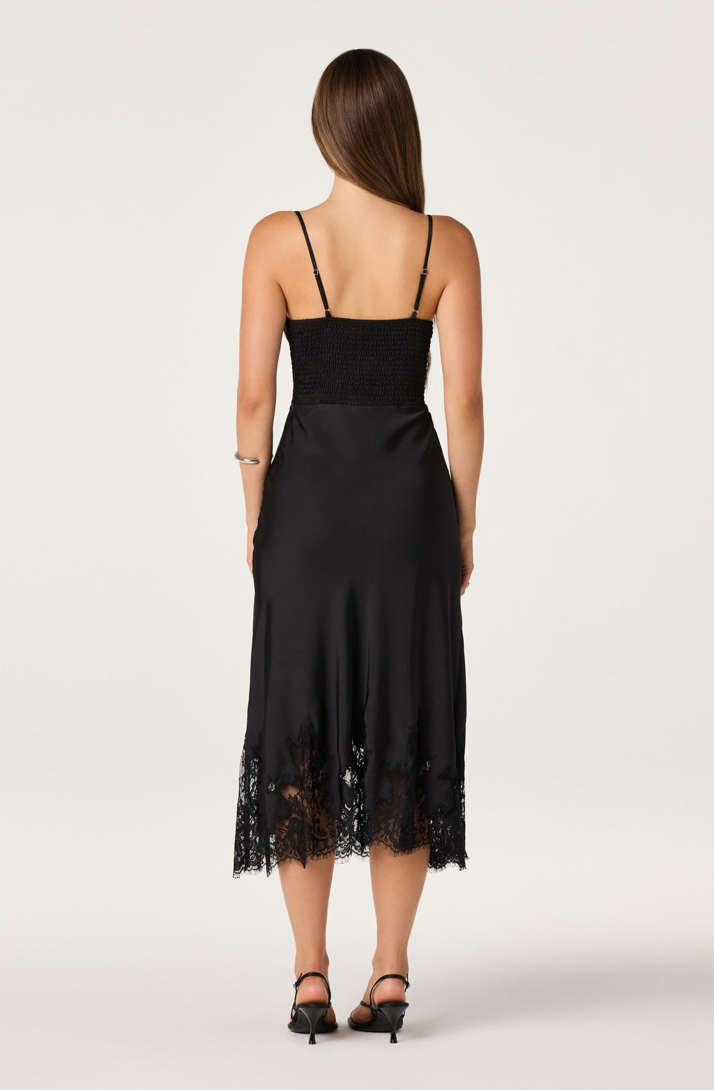 Abrianna Bustier Satin Midi Dress