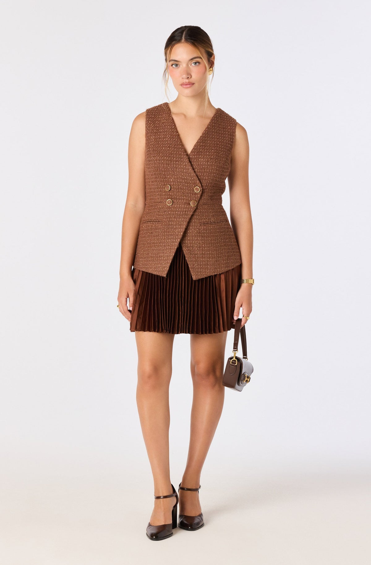 Allyson Tweed Vest Mini Dress