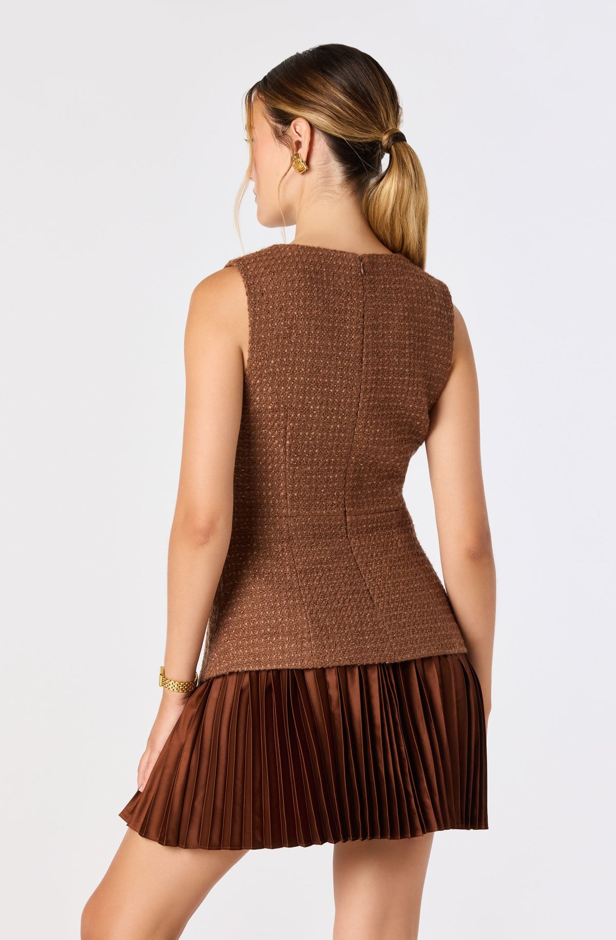 Allyson Tweed Vest Mini Dress