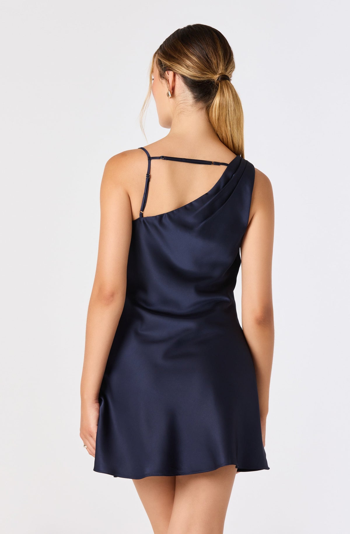 Bernice Cowl Neck Satin Mini Dress
