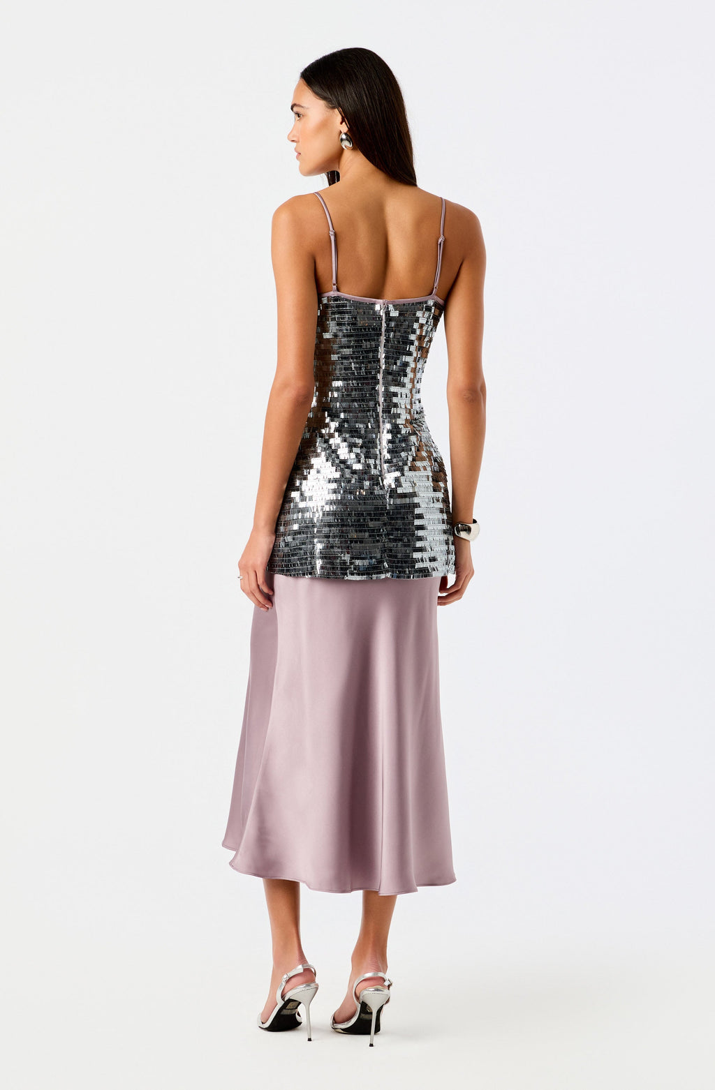 Lumi Sequin Bodice Satin Maxi Dress