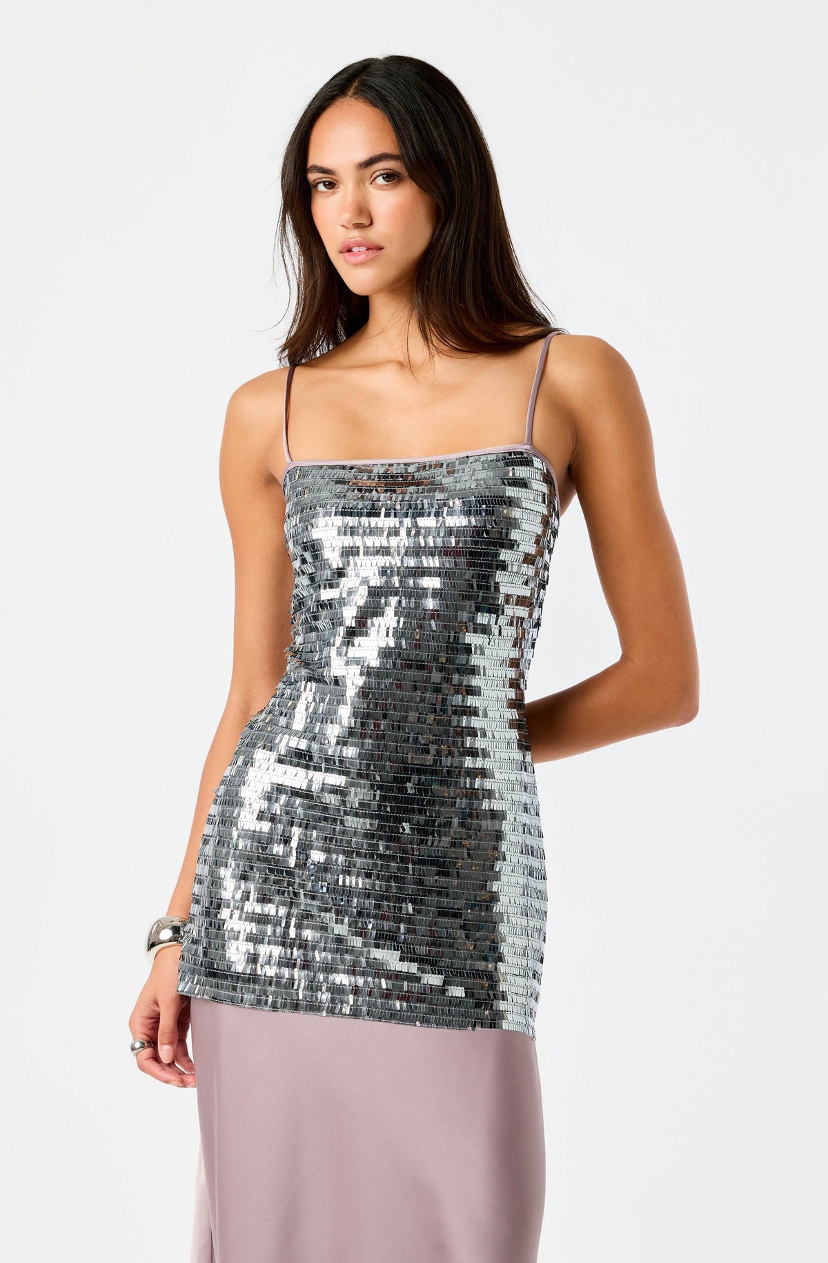 Lumi Sequin Bodice Satin Maxi Dress