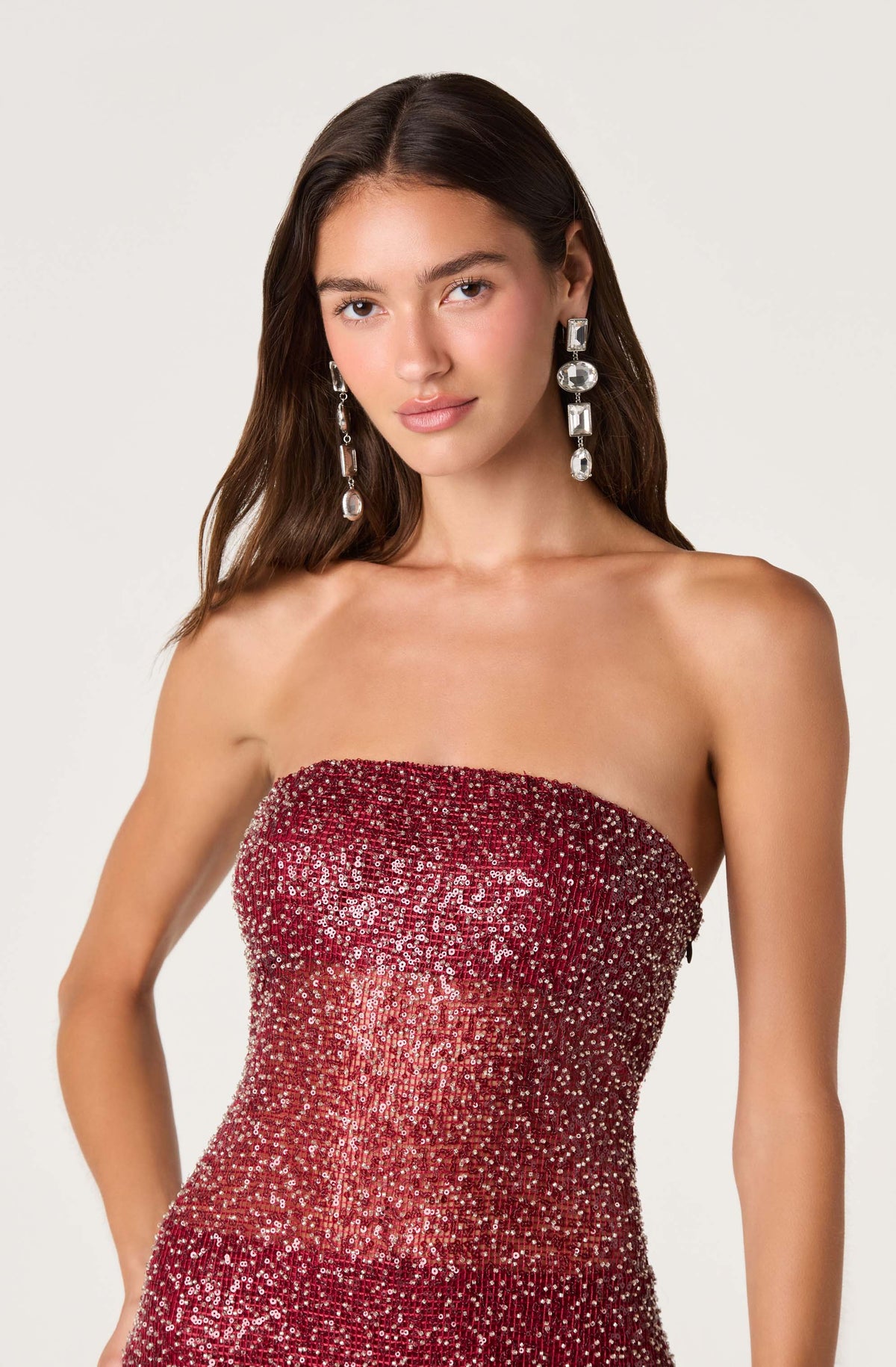 Janiyah Beaded Sequin Mini Dress