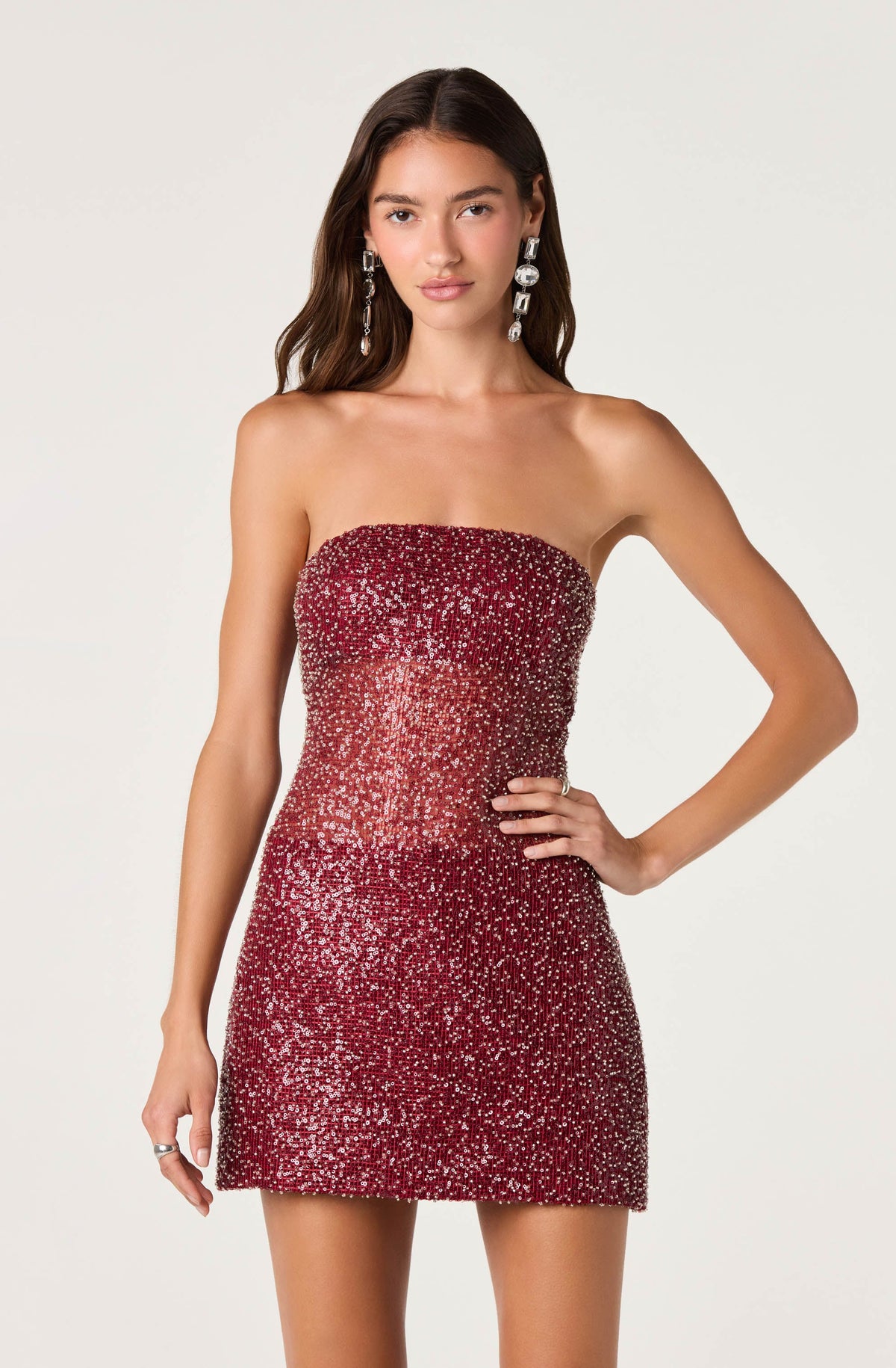 Janiyah Beaded Sequin Mini Dress