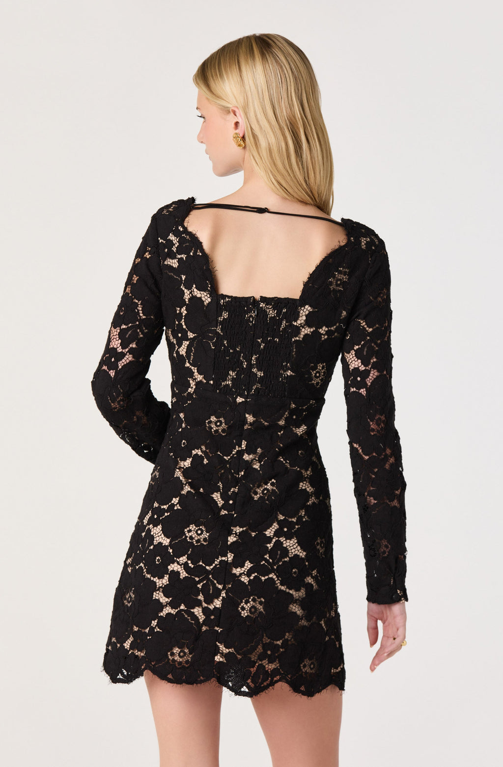 Bryndis Scalloped Lace Mini Dress