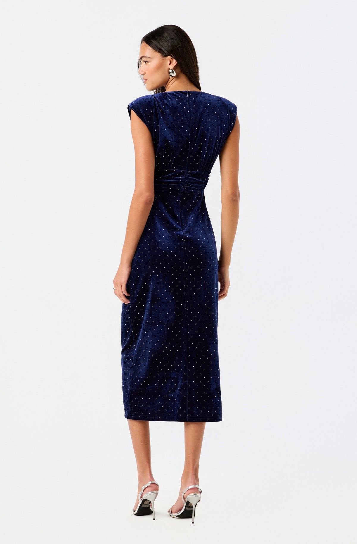 Kamilah Embellished Velvet Cutout Midi Dress