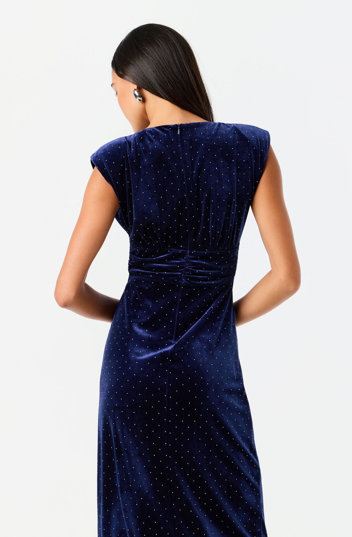 Kamilah Embellished Velvet Cutout Midi Dress