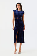 Kamilah Embellished Velvet Cutout Midi Dress