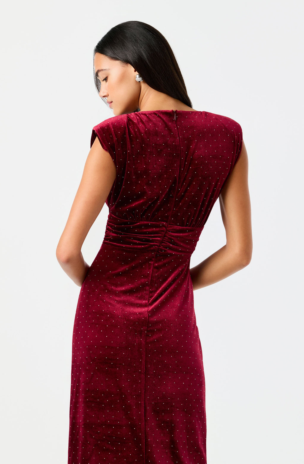 Kamilah Embellished Velvet Cutout Midi Dress