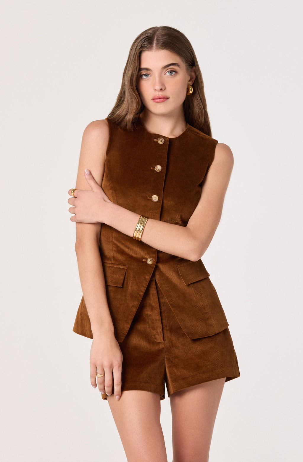High-Rise Corduroy Shorts