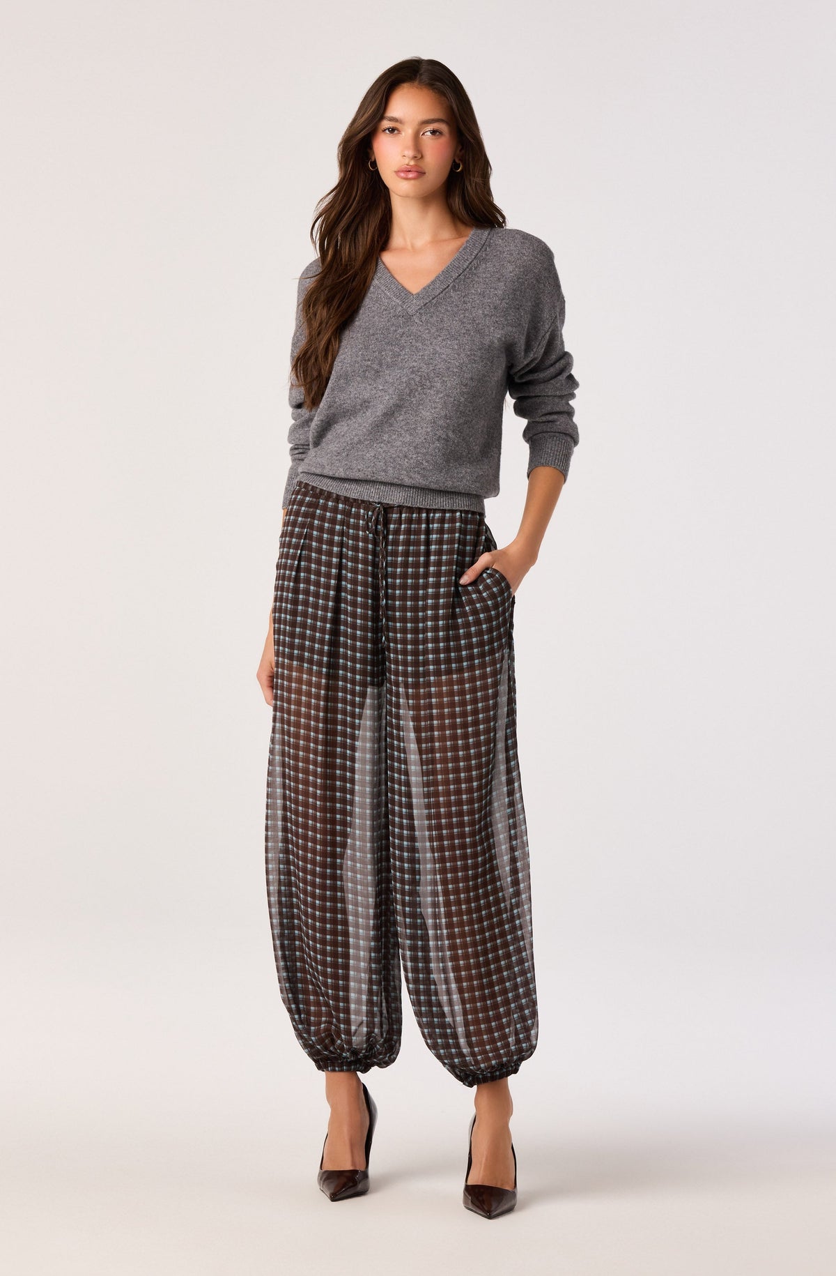 Airen Semi-Sheer Balloon Pants