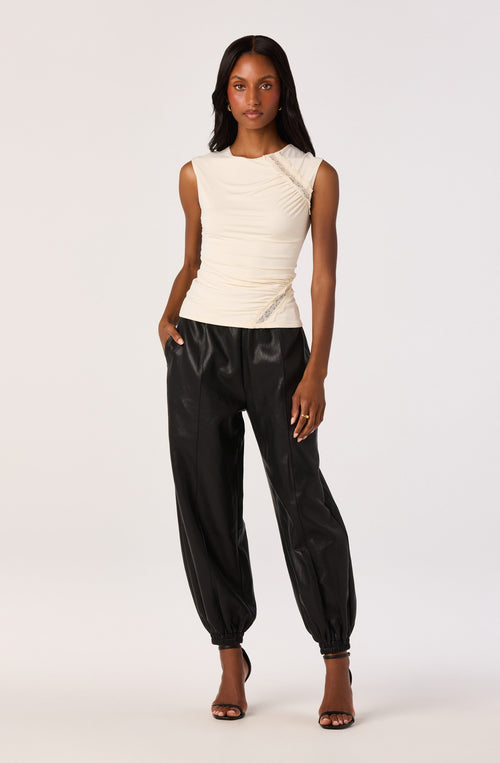 Adity Faux Leather Balloon Pants