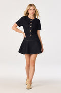 Lennon Flared Denim Mini Skirt