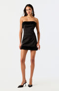 Beltane Faux Fur Trim Satin Skirt