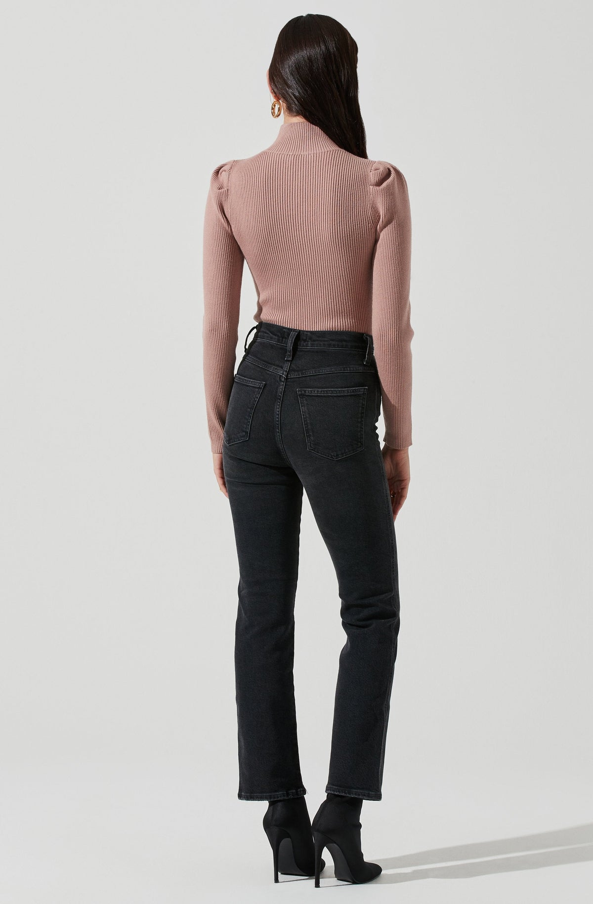 Front Cutout Long Sleeve Sweater Bodysuit