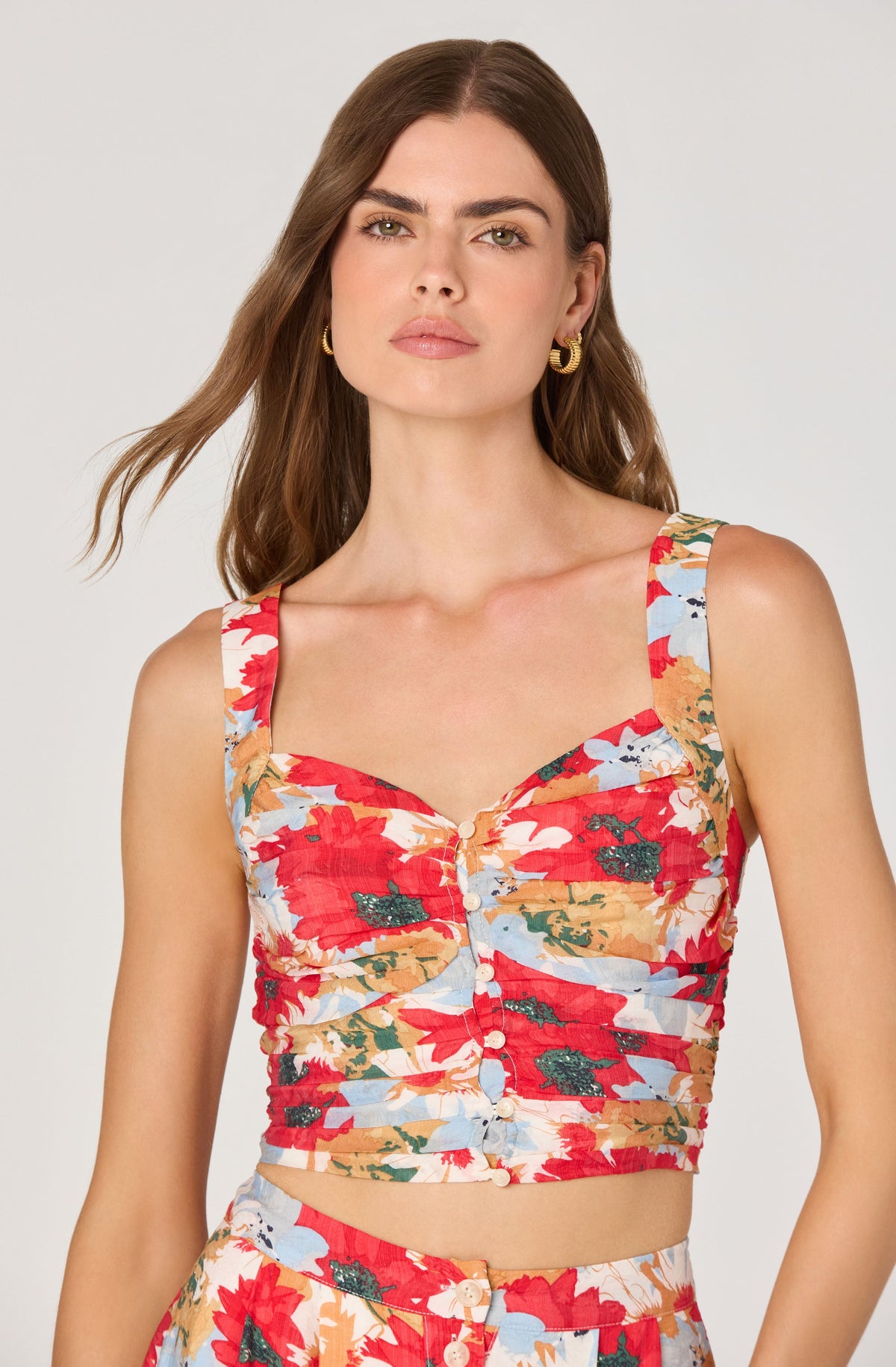 Ruched sweetheart crop top
