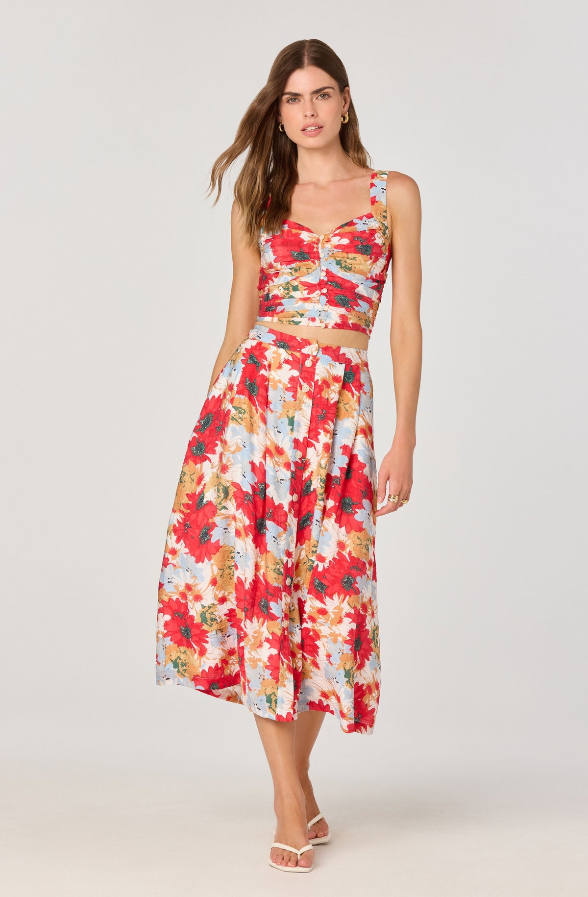 Ruched sweetheart crop top
