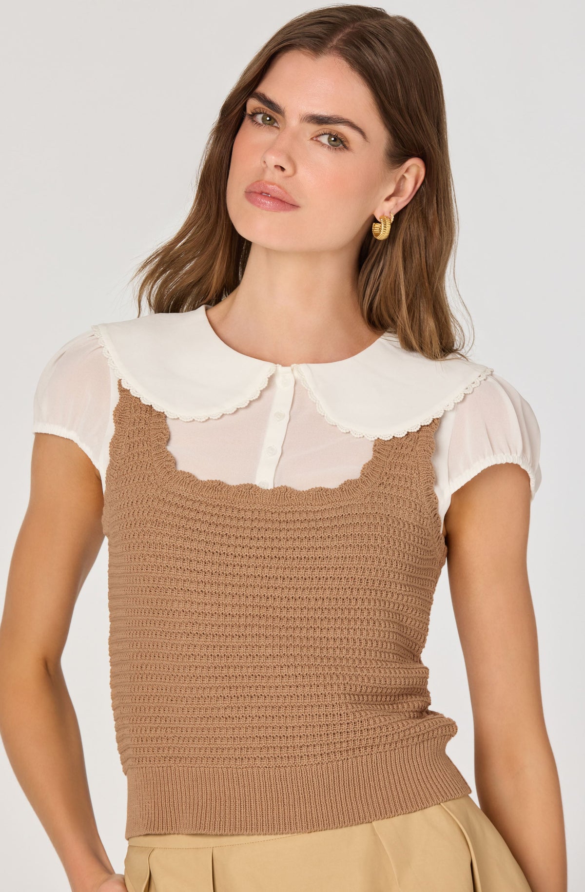 Peter Pan Collar Sweater Top