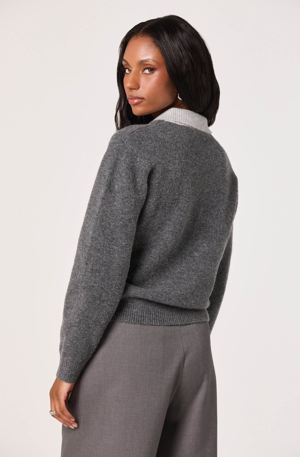 Contrast Faux Layered Sweater