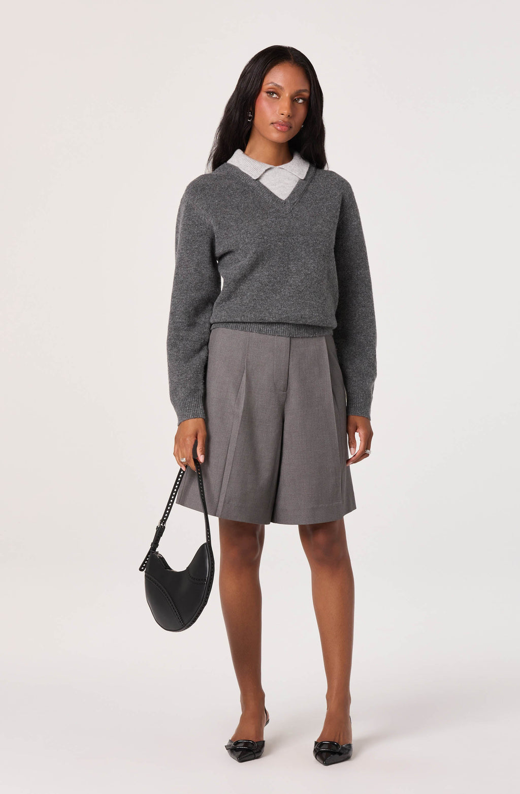 Contrast Faux Layered Sweater