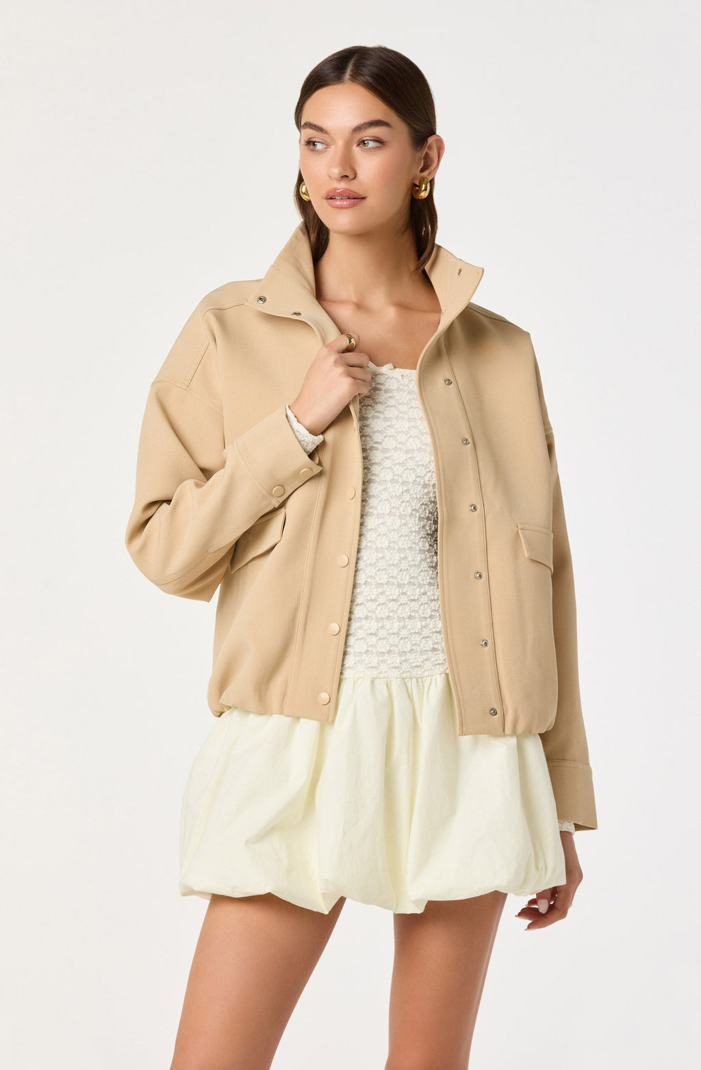 Funnel Neck Bomber Jacket