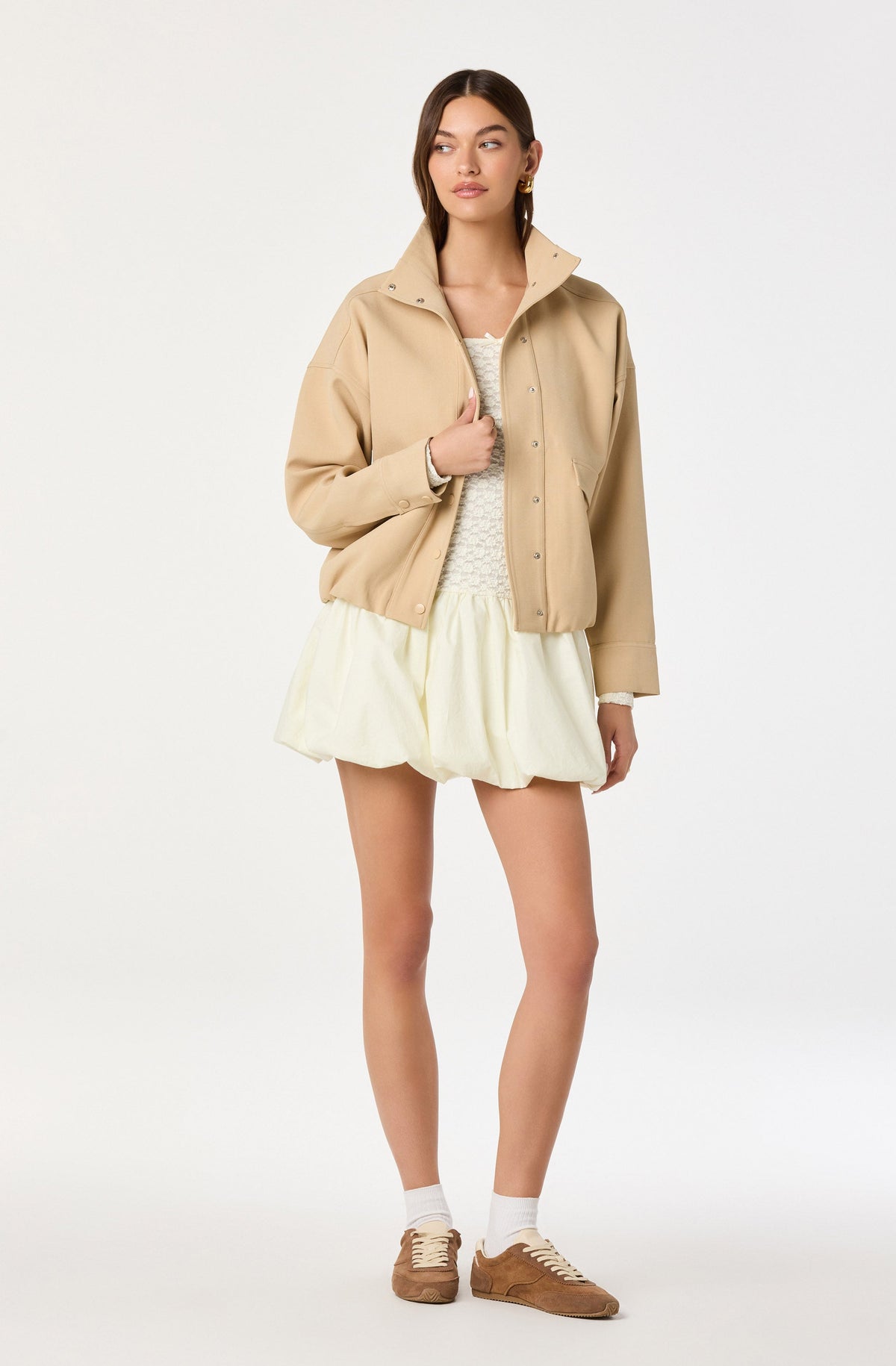 Funnel Neck Bomber Jacket