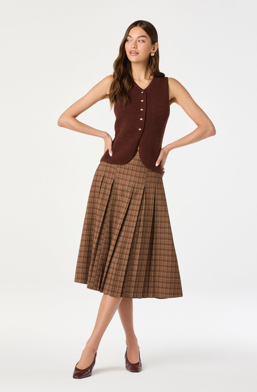 Textured Longline V-Neck Vest