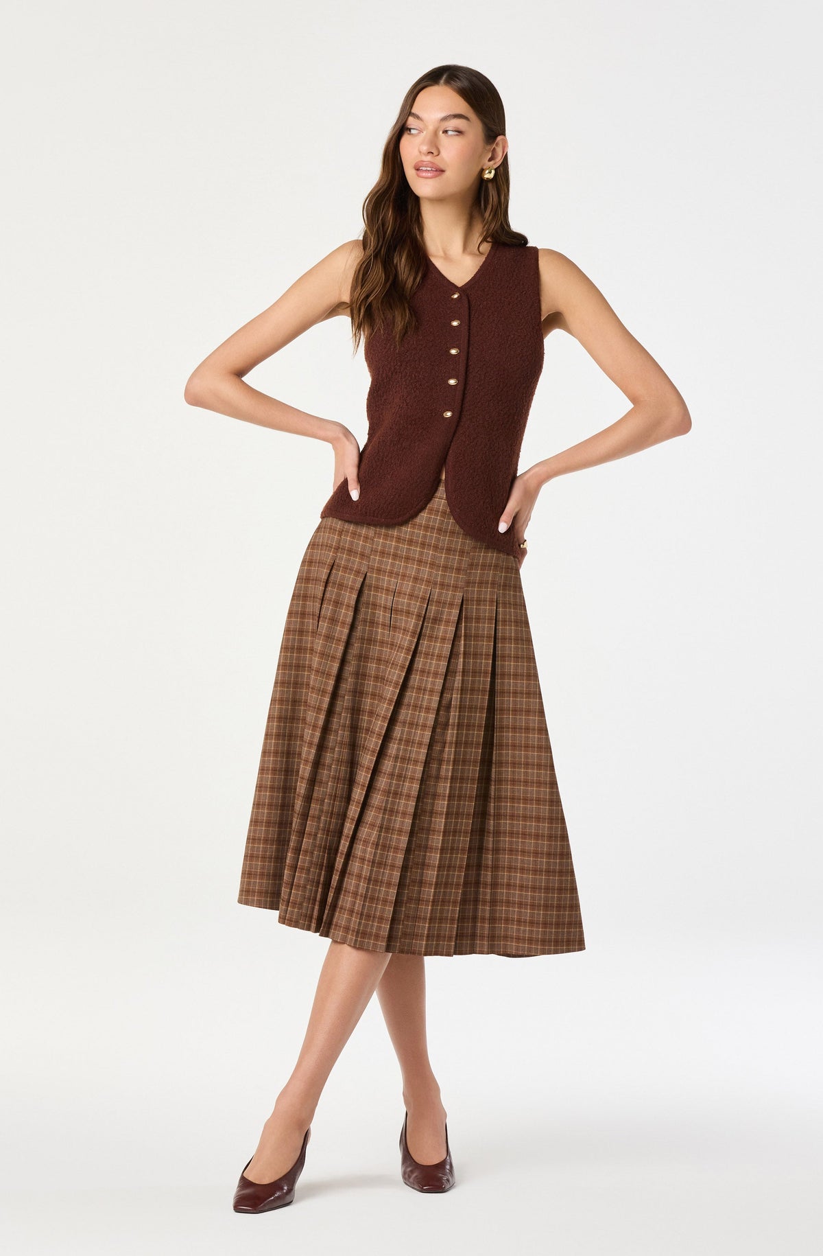 Textured Longline V-Neck Vest