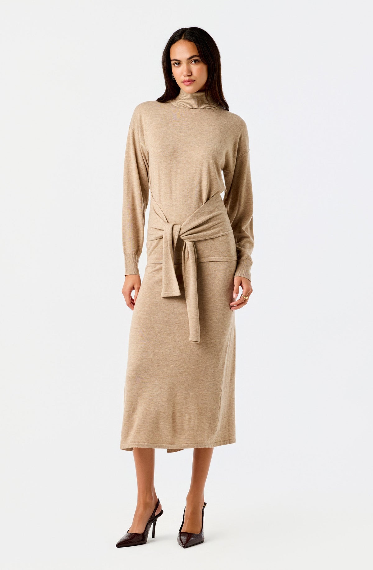 Brenleigh Turtleneck Waist Wrap Sweater