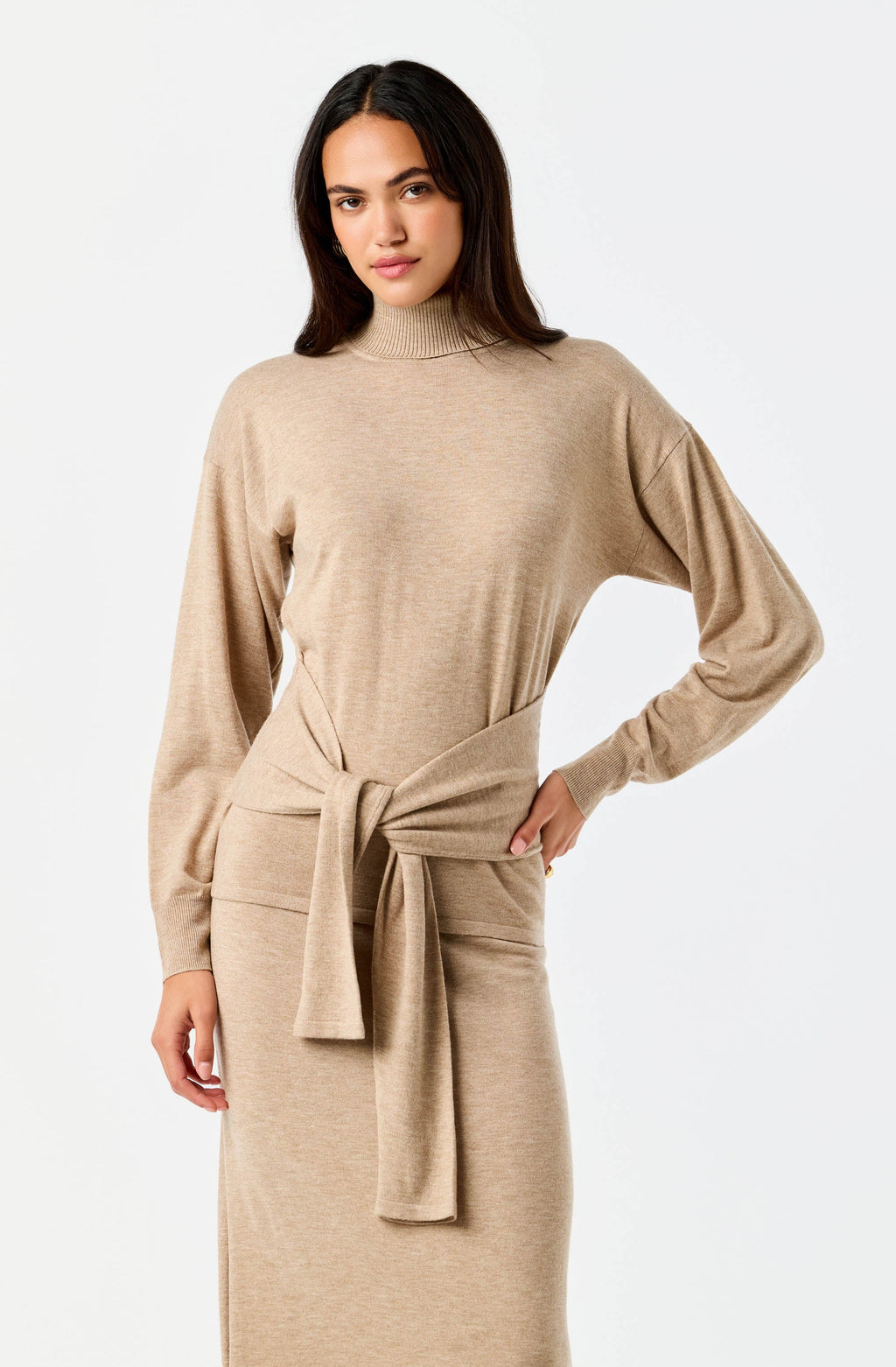 Brenleigh Turtleneck Waist Wrap Sweater