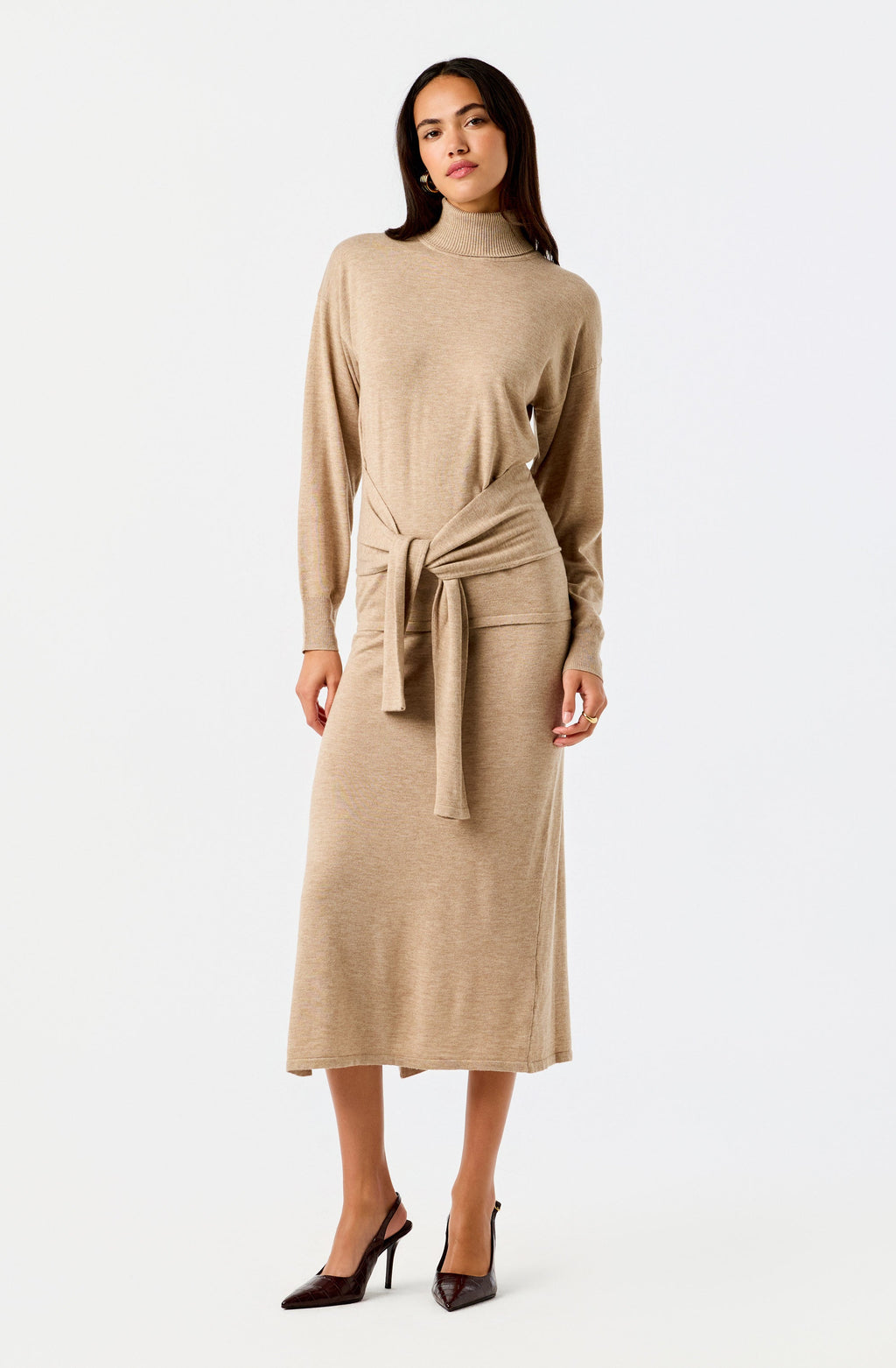 Brenleigh Turtleneck Waist Wrap Sweater