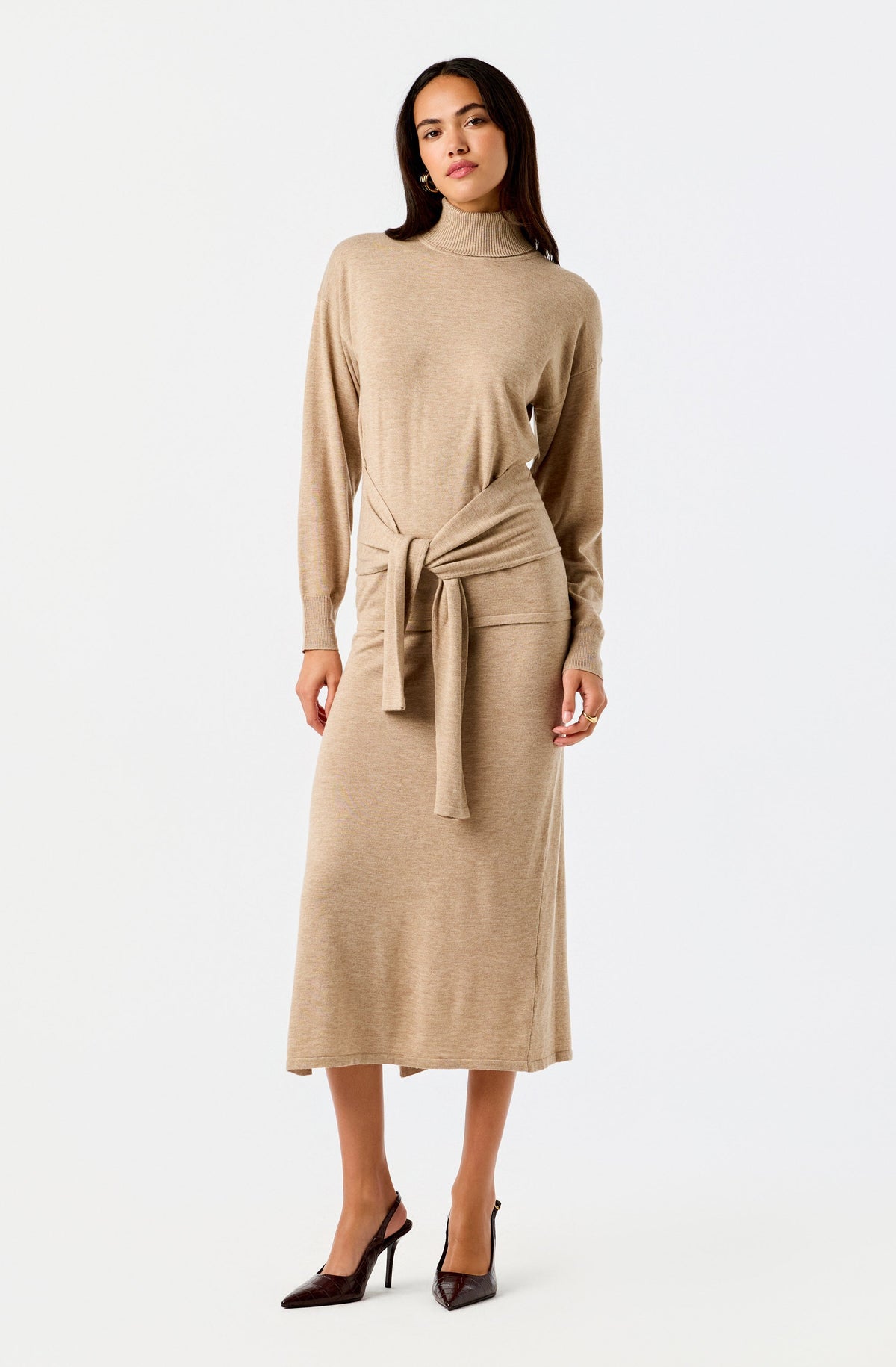 Brenleigh Turtleneck Waist Wrap Sweater