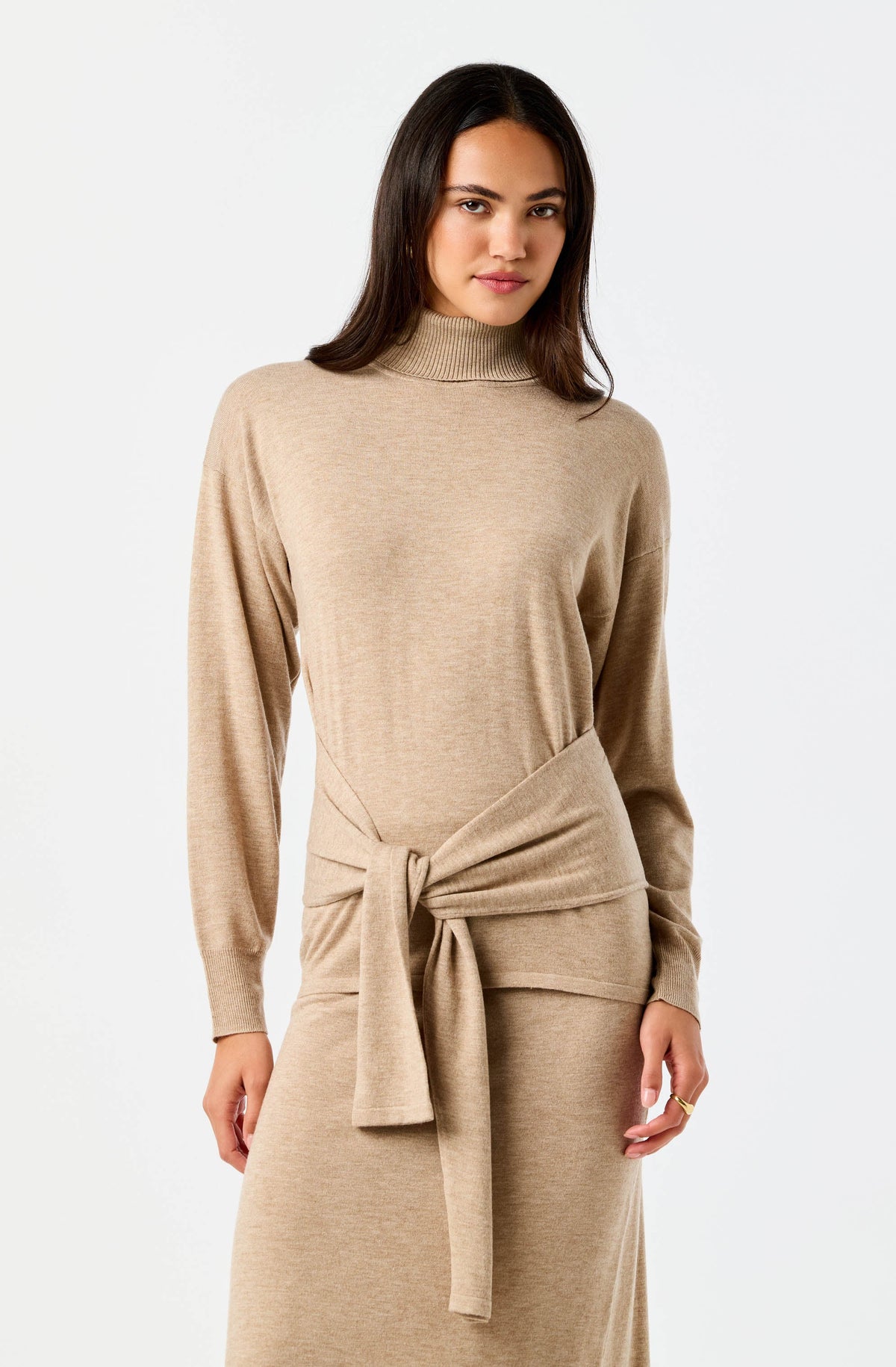 Brenleigh Turtleneck Waist Wrap Sweater