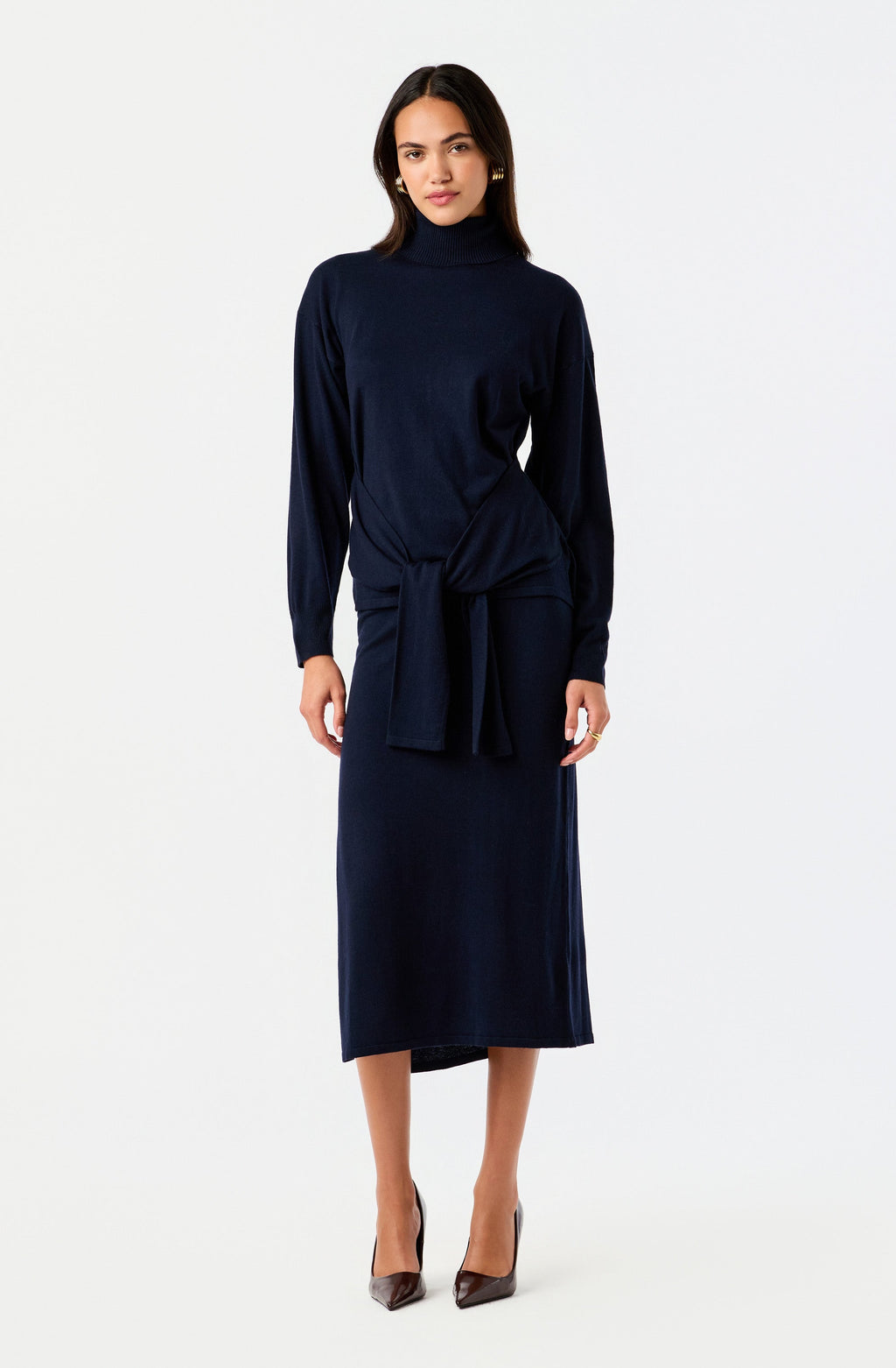 Brenleigh Turtleneck Waist Wrap Sweater