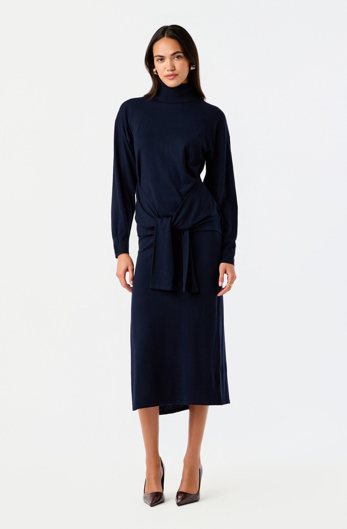 Brenleigh Turtleneck Waist Wrap Sweater