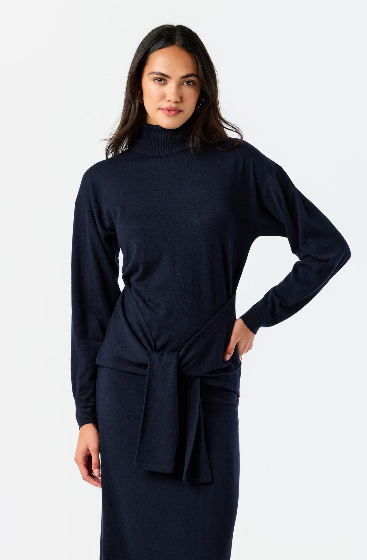Brenleigh Turtleneck Waist Wrap Sweater