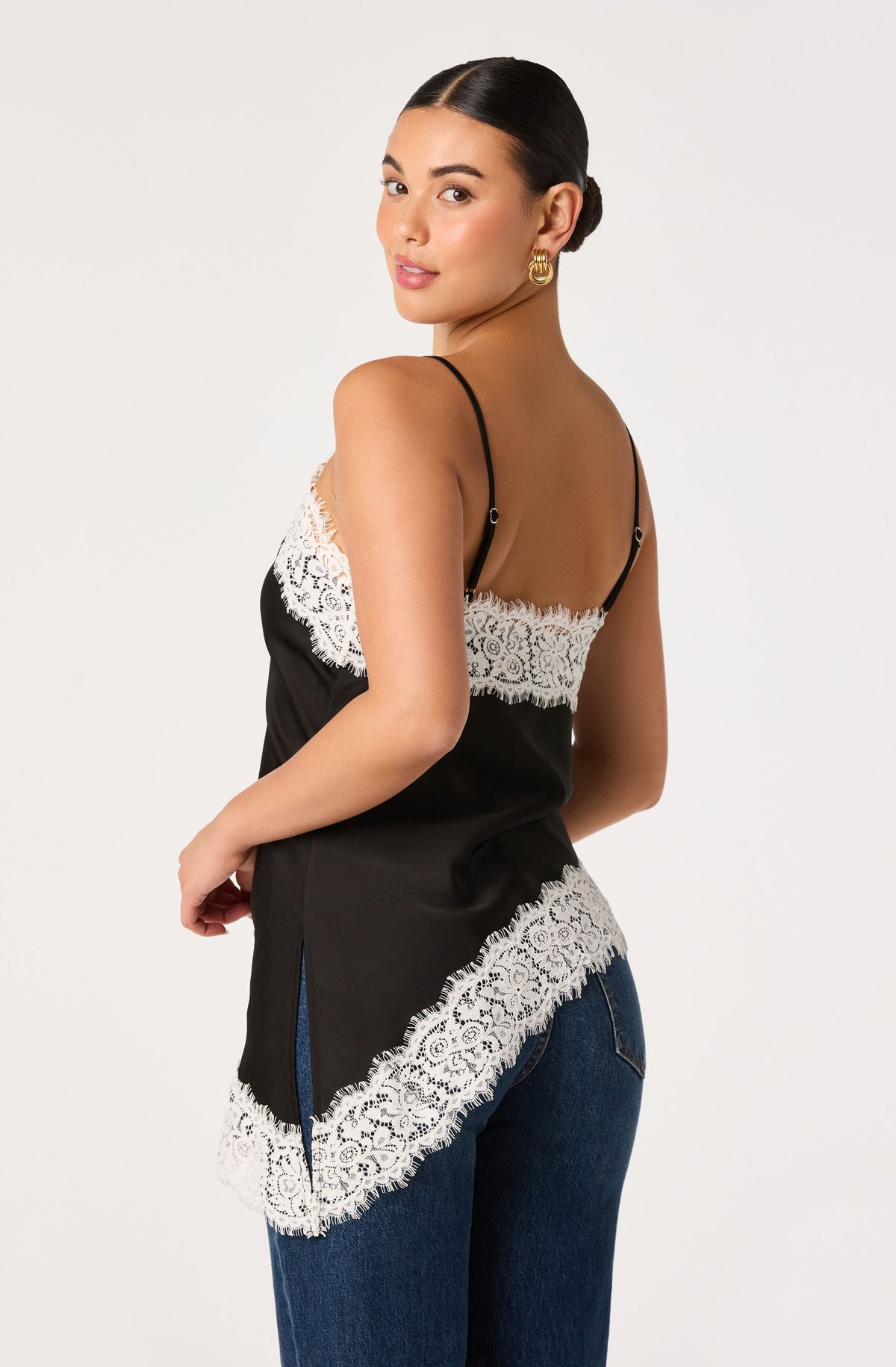 Analise Lace Trim Asymmetric Tank