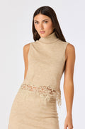 Nadine Lace-Hem Turtleneck Top